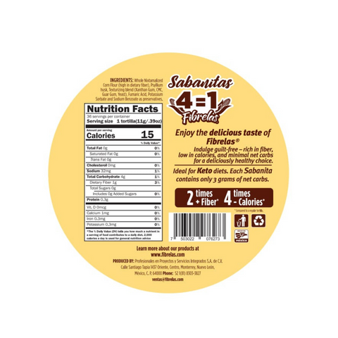 Fibrelas Sabanitas Corn Tortilla (36 Count)