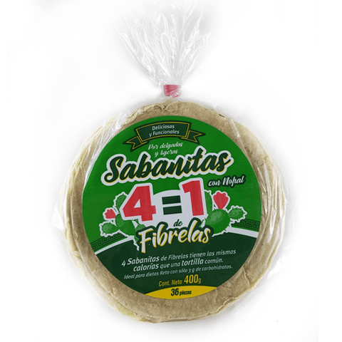 Fibrelas Sabanitas Corn Tortilla w/cactus (36 Count)